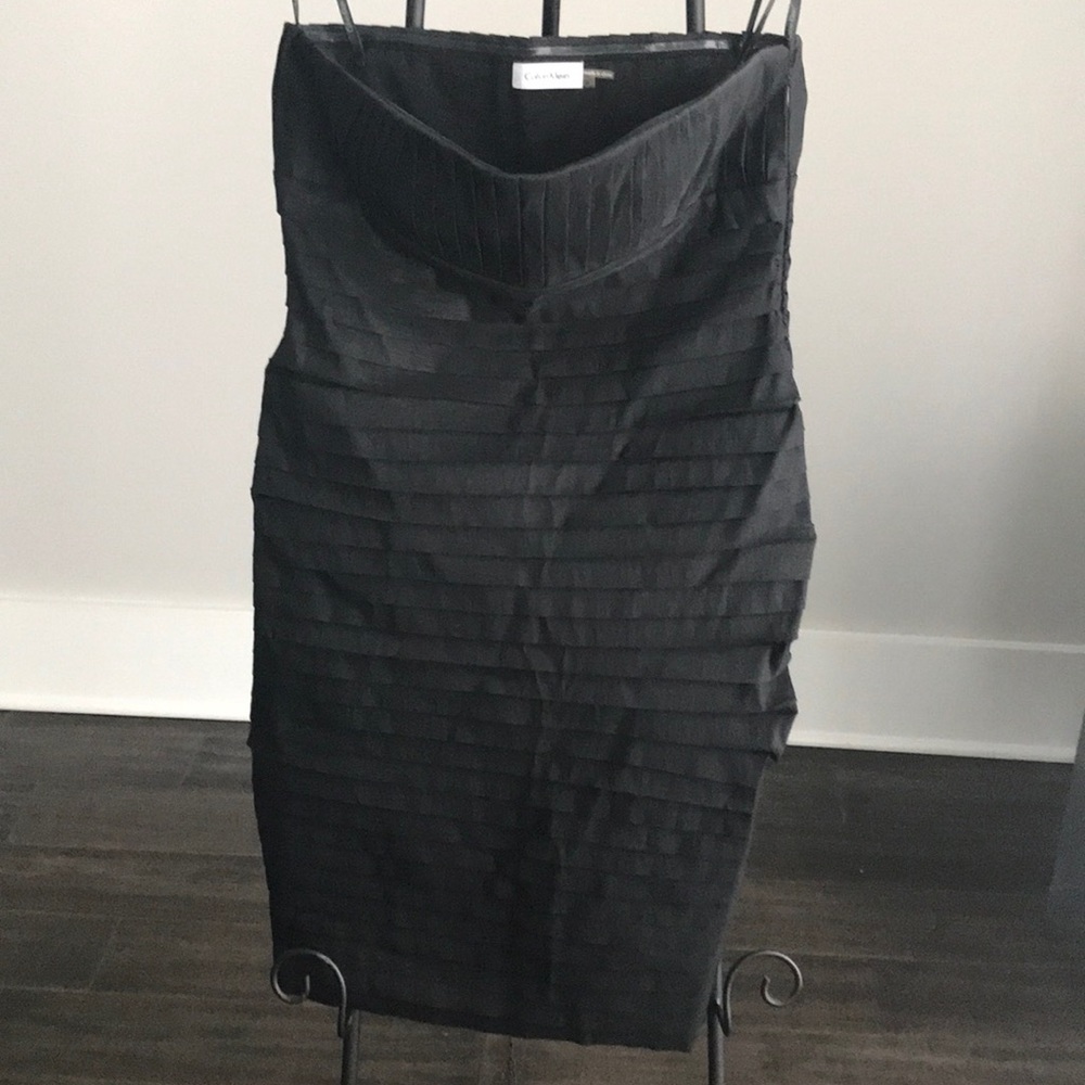 Strapless black dress